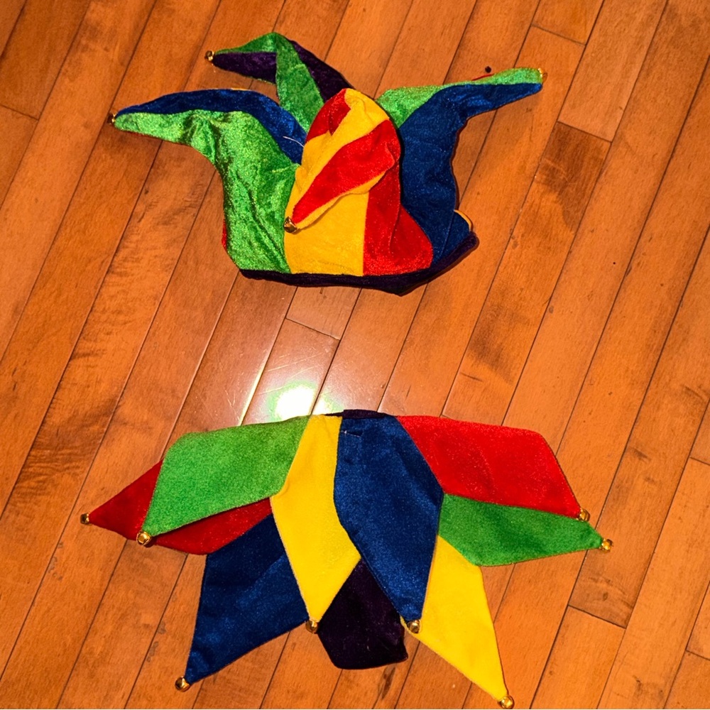 Jester Hat and Collar Costume Set - Multicolor